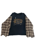 Distressed Biker tee Flannel